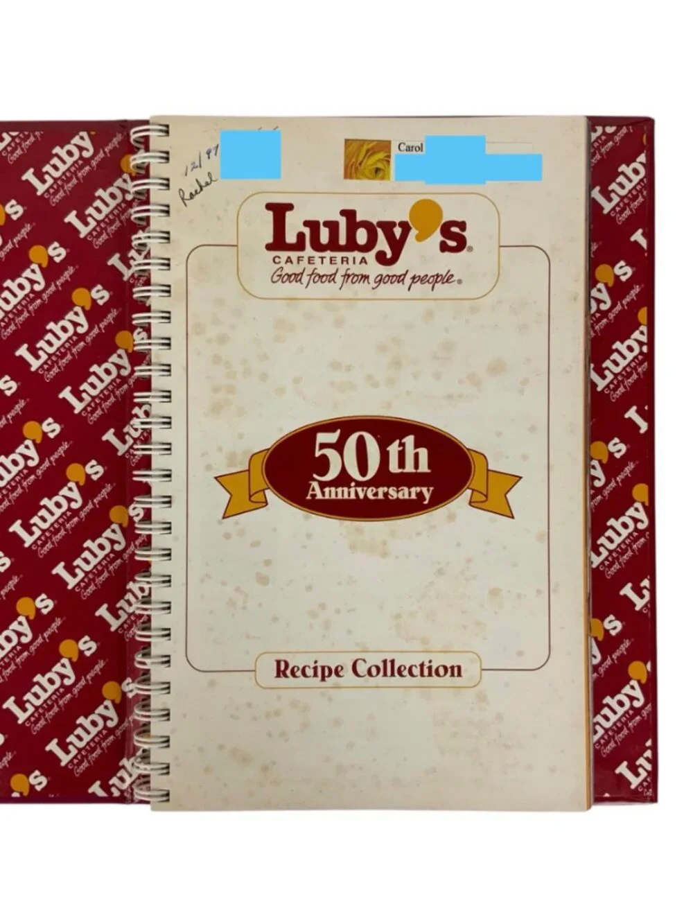 Lubys Cafeteria 50th Anniversary Recipe Collection Cookbook Spiral-Bound 1996